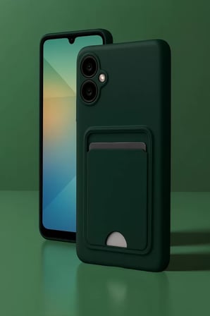 Newface Samsung Galaxy A06 Kılıf Kelvin Kartvizitli Silikon - Kırmızı