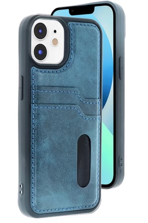 Newface Apple iPhone 11 Kılıf Sara Kartvizitli Deri Kılıf - Lacivert