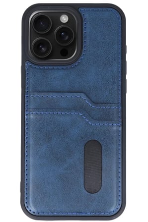 Newface Apple iPhone 14 Pro Max Kılıf Sara Kartvizitli Deri Kılıf - Lacivert
