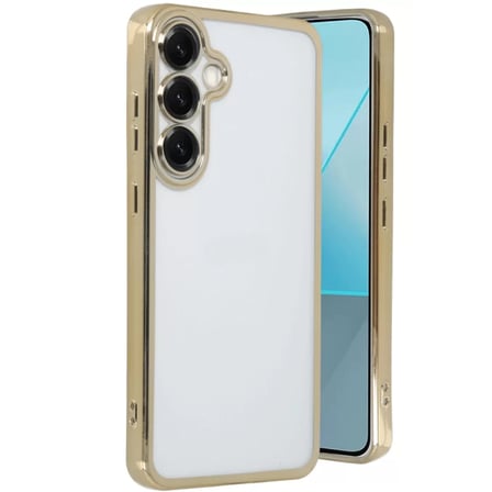 Newface Samsung Galaxy S25 Plus Kılıf Razer Lensli Silikon - Gold