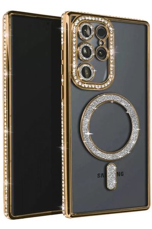 Newface Samsung Galaxy S23 Ultra Joke Simli Magneticsafe Kılıf - Gold