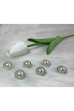 İnci Görünümlü Düğme (28boy) 18mm-10adet