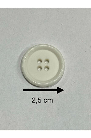 Trençkot Mont Düğmesi Italyan Düğme 20 Lı Set Beyaz 2,5 Cm (M8926)