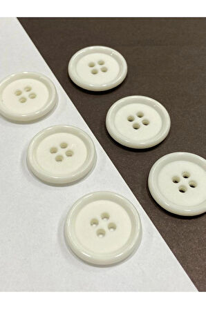 Trençkot Mont Düğmesi Italyan Düğme 20 Lı Set Beyaz 2,5 Cm (M8926)