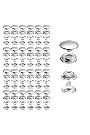 15mm (61 TİP) Paslanmaz Büyük Çıtçıt (KALIPSIZDIR) [nikel/gümüş Renk] 100 Adet