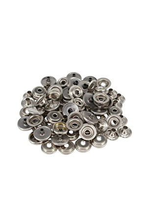 15mm (61 TİP) Paslanmaz Büyük Çıtçıt (KALIPSIZDIR) [nikel/gümüş Renk] 100 Adet
