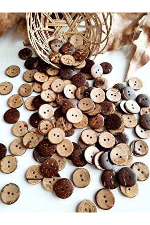 Ahşap Cocanat Düğme (20'ADET) 11.5 Mm.