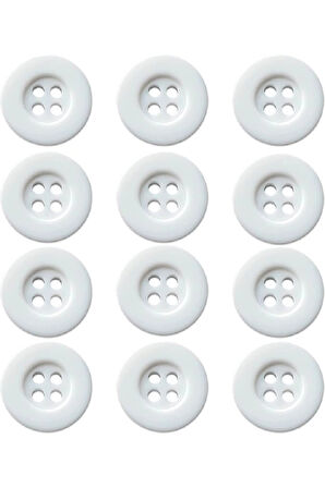 4 DELİK BEYAZ DÜĞME - 28 BOY - 50 ADET