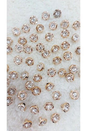 Metalize Taşlı Düğme 12mm 10 Adet. (1412)