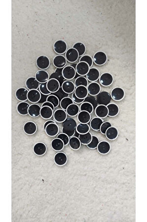 SİYAH-BEYAZ 2 DELİK POLYESTER DÜĞME (20 ADET)