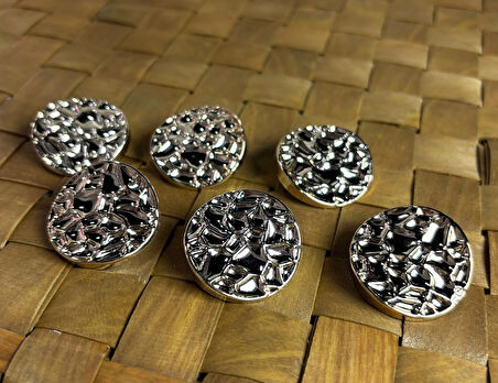 GOLD DÜĞME 48 BOY (30,5MM) GÜMÜŞ - 5 ADET