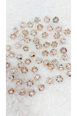 Metalize Taşlı Düğme 12mm 10 Adet. (1412)