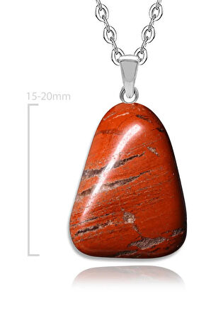 Sertifikalı Şekilsiz Ham Doğal Renk Jasper Taşı Kolye