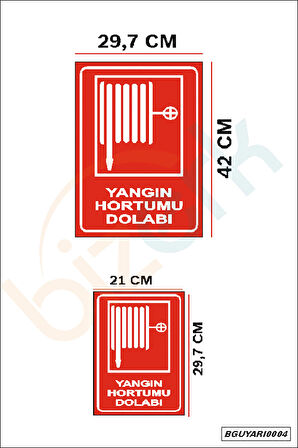 Bizerk Görsel Yangın Hortumu Dolabı İSG İkaz Uyarı Levhası 3mm Dekota UV Baskı