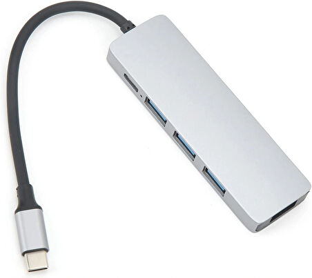 5in1 Type-c to USB Hub 5 Port Çoklayıcı Laptop Macbook Air için Uyumlu Çoğaltıcı USB 3.0/HDMI/TYPE-C