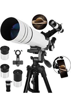 Profesyonel 333x Astronomik Gökyüzü Ay Doğa Teleskobu Tripod Telefon Tutucu Ay+Güneş Filtresi