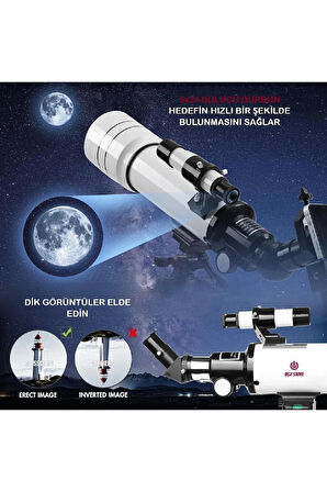 Profesyonel 333x Astronomik Gökyüzü Ay Doğa Teleskobu Tripod Telefon Tutucu Ay+Güneş Filtresi