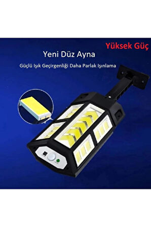 Yüksek Performanslı 9000W Güneş Enerjili LED Aydınlatma Lambası Uzaktan Kumandalı Hareket Sensörlü