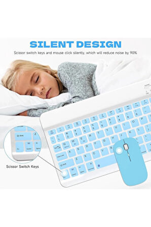 Kablosuz Bluetooth Türkçe Q Klavye ve Mouse Seti Ios/AndroidTablet Telefon Uyumlu Şarjlı