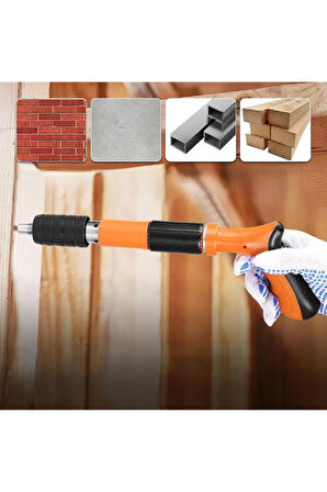 Barutlu Çivi Çakma Tabancası Seti – 150 Çivi + Gözlük + Eldiven – Beton Duvar Çelik Montaj İçin