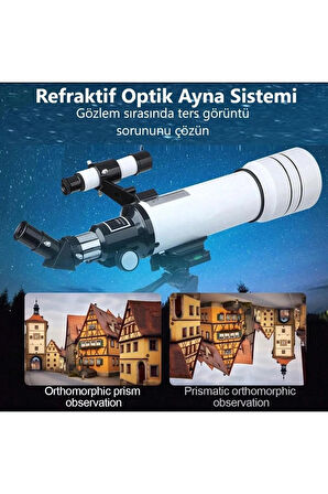 Teleskop 333x Çantalı Astronomik Gökyüzü Ay Doğa Teleskobu Tripod Telefon Tutucu Ay+Güneş Filtresi