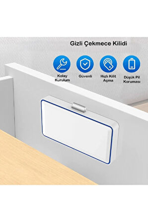Gizli Dolap Kilidi Elektronik Akıllı Anahtarsız Çekmece -Dolap Kilidi Görünmez Çekmece Kilidi