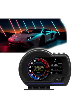 Araç HUD Head Up Display P6 OBD2 + GPS Dijital Gösterge Hız RPM Sıcaklık Alarm Çok Fonksiyon