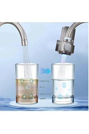 Dijital Musluk Suyu Filtresi Su Arıtma ve Dezenfeksiyon Cihazı – LED Ekranlı 8 Aşamalı Filtre