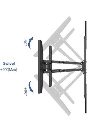 NB P6 LCD LED OLED 40"–80" Uyumlu, Ultra Ince Tv Askı Aparatı Profosyonel Hareketli Tv Askı Aparatı