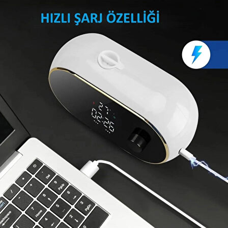 Otomatik Duvara Monte Sabunluk, Hd Büyük Ekran, 450ml Kapasite, Zaman Ve Sıcaklık Göstergesi (BEYAZ)