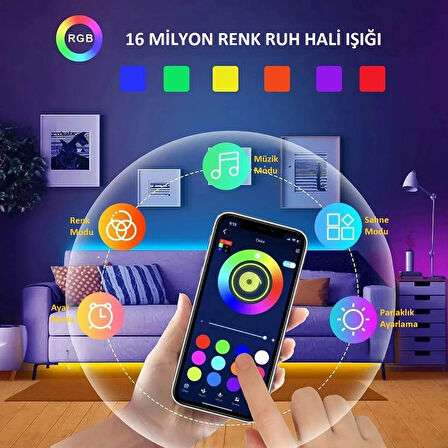 5M RGB LED Şerit Işık – Müzik ve Ses Senkronizasyonu,Bluetooth, Telefon Kontrolü, Zamanlayıcı