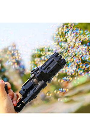 Pilli Köpüklü Oyuncak Köpük Baloncuk Makinesi Tabancası + Baloncuk Likitli