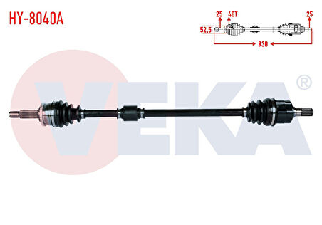 i20 BENZİNLİ KOMPLE AKS / İ20 1.2 - 1.4 BENZİNLİ 2008-2013 MANUEL VİTES KOMPLE SAĞ AKS VEKA