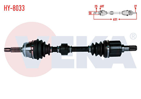 GETZ DİZEL KOMPLE AKS / GETZ 2006-2011 DİZEL AKS MİLİ SOL