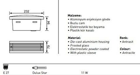 Jupiter  Dış Aydınlatma Armatürü JW 676