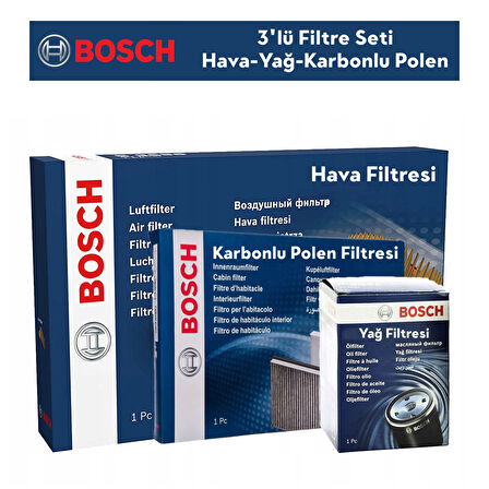 Peugeot 3008 1.5 BlueHDİ Filtre Bakım Seti 3'Lü 2018-2024 BOSCH BH115513K