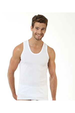 Erkek Süprem Beyaz Atlet 3 Lü