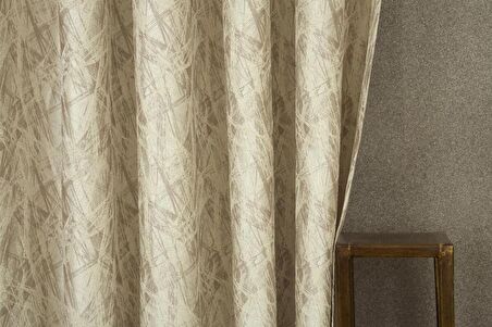 Massarelli Fon Perde Bush Desen Krem 1-2 Seyrek Pile 