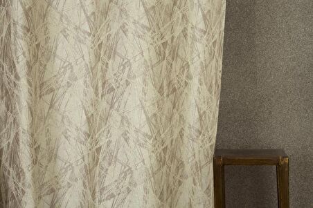 Massarelli Fon Perde Bush Desen Krem 1-2 Seyrek Pile 