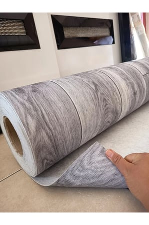 1 X 8,5 METRE PARKE DESENLİ KEÇELİ MUŞAMBA Pvc Yer Muşambası Ahşap GRİ Zemin Döşemesi Soba Altı