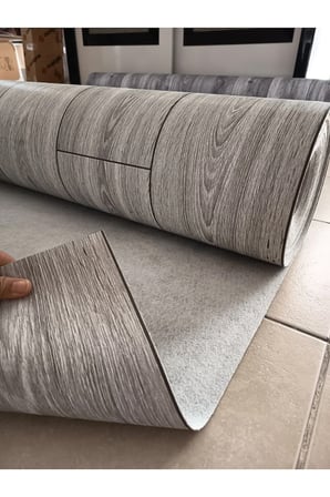 2 X 10 METRE PARKE DESENLİ KEÇELİ MUŞAMBA Pvc Yer Muşambası Ahşap GRİ Zemin Döşemesi Soba Altı