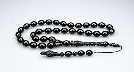 Oltu Taşı Özel Seri  İmame  Baklava Oyma   İşçilikli Tespih