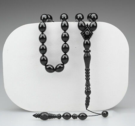 Oltu Taşı Özel Seri  İmame  Baklava Oyma   İşçilikli Tespih