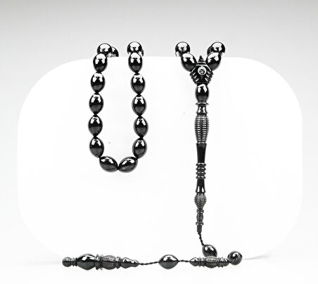 Oltu Taşı Özel Seri İmame Fıçı  Oyma  İşçilikli Tespih