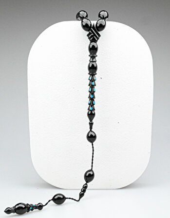 Oltu Taşı Özel Seri  Palmiye Desen İmame Oyma  İşçilikli Tespih