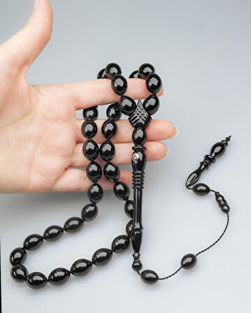 Oltu Taşı Özel Seri  Kelepçe İmame   İşçilikli Tespih