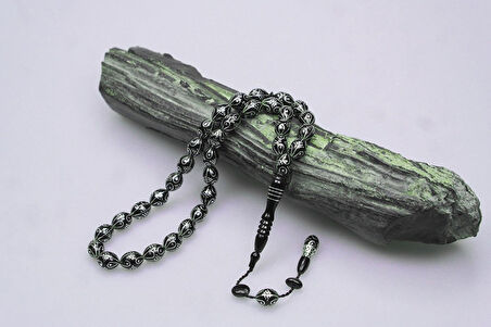 Oltu Taşı Damla Karpuz İşleme Tespih