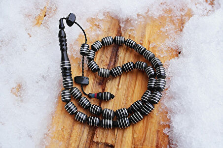 Oltu Taşı Kapsül Model Burgu Vida  İşlemeli Tespih