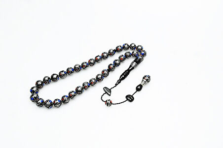 Oltu Taşı Damla Karpuz Baklava İşlemeli Tespih