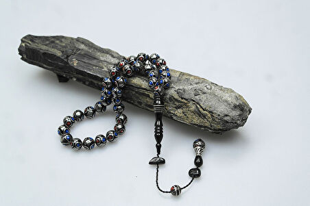 Oltu Taşı Damla Karpuz Baklava İşlemeli Tespih